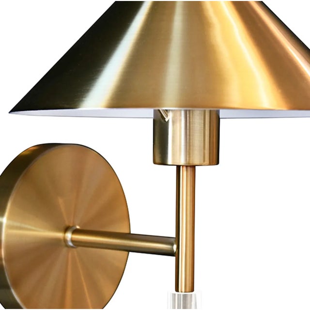 Worlds Away Matthew Izzo Home - Talong Antique Brass and Acrylic Pole Wall Sconce For Sale - Image 4 of 5