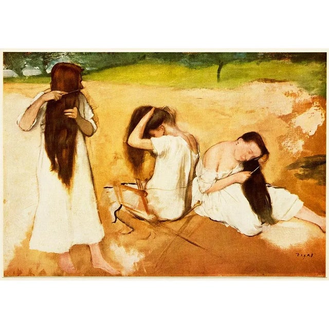 Paper 1950s After Edgar Degas "Women Combing Their Hair", First Edition Full-Color Vintage Print For Sale - Image 7 of 7