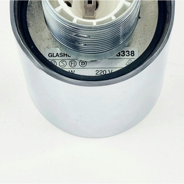 White 1970s Mid-Century Opaline Glass & Chrome Wall Lights/Sconces From Limburg - a Pair For Sale - Image 8 of 9