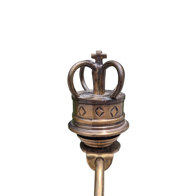 Vintage Chelsea House Neoclassical Lyre Table Lamp With Lamp Shade For Sale - Image 13 of 18