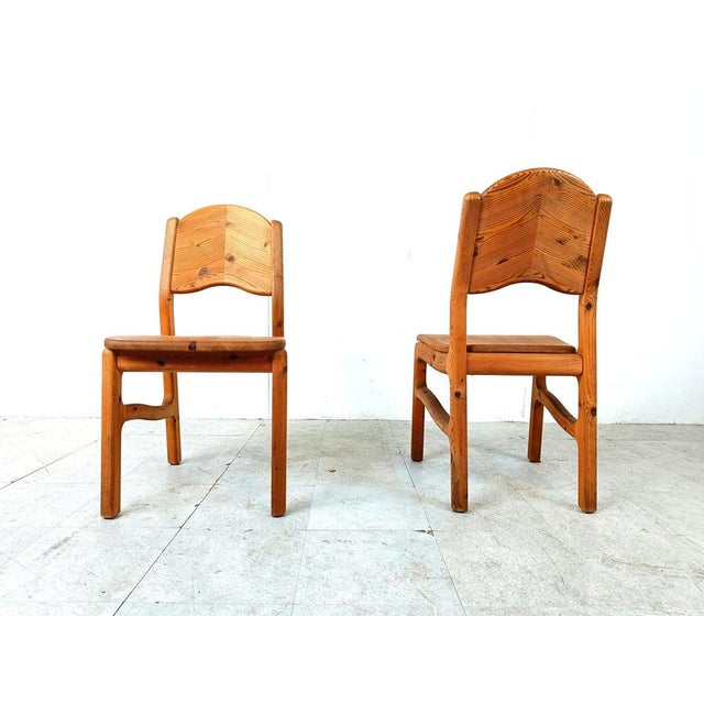 Vintage Pinewood Dining Chairs, 1970s, Set of 6 For Sale - Image 9 of 10