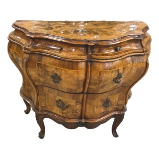 Venetian Louis XIV Bombay Burl Walnut Chest For Sale