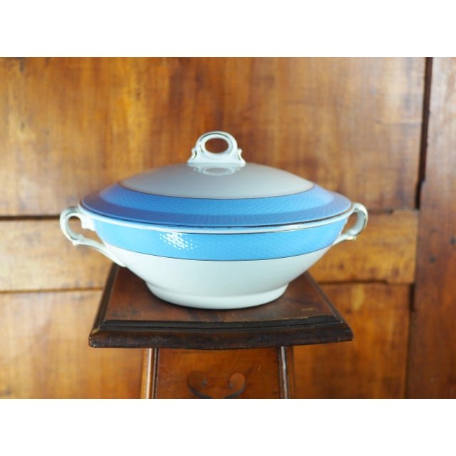 1950s French Saint Amand Pastel Blue Soup Tureen For Sale - Image 12 of 13