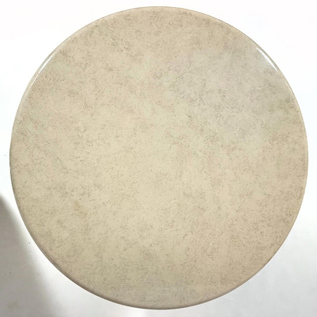 Wood Faux Parchment Center/Dining Table For Sale - Image 7 of 9