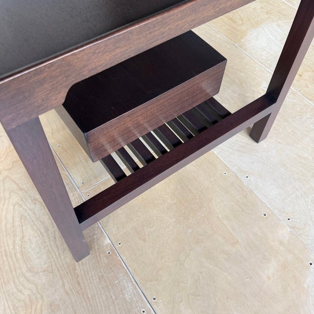Mid 20th Century Mid-Century Modern Refinished Dunbar Side Lamp Table With Drawer For Sale - Image 5 of 12