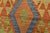 Textile Kilim Rug 4'1'' X 5'7'' Multicolor Wool Tribal Handwoven Oriental Carpet For Sale - Image 7 of 13
