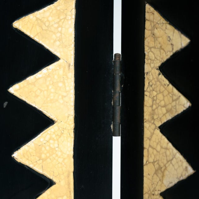 Art Deco 6-Fold Room Divider Screen with Hand-Painted Birds, 1970s For Sale - Image 11 of 18