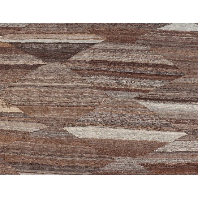 2010s Modern Brown Kilim Rug by Keivan Woven Arts, Hand-Woven Wool, 8'8" X 11'9" For Sale - Image 5 of 12