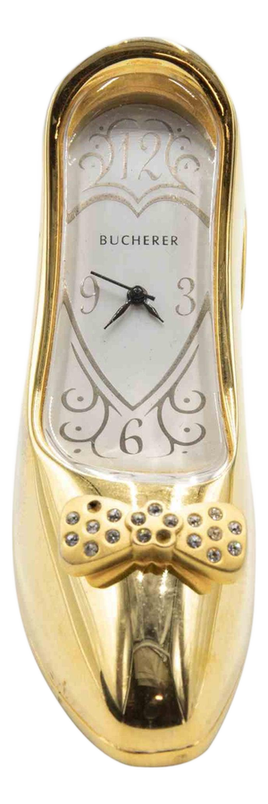 Metal and Glass Shoe-Clock from Bucherer, Europe, 1970s