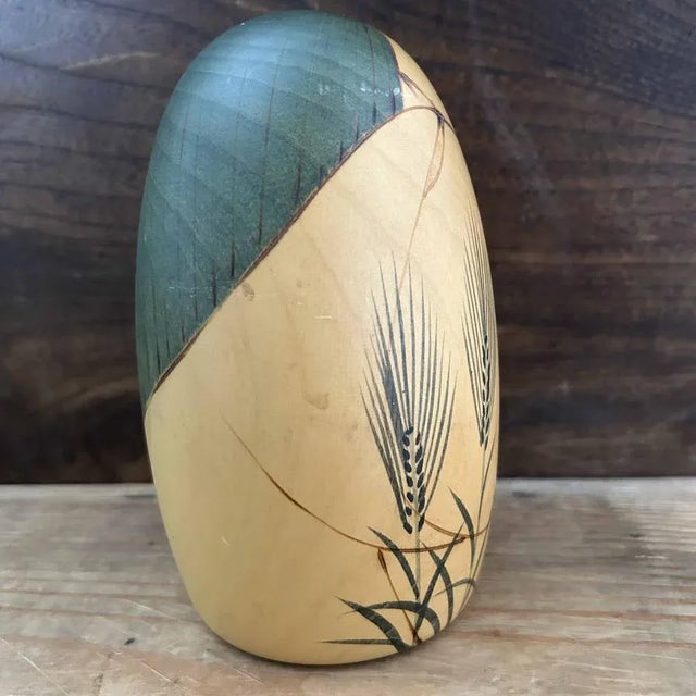 Brown Vintage Grain Stalk Kokeshi Doll by Usaburo, Japan, 1970s For Sale - Image 8 of 11