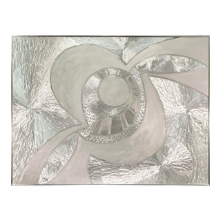 Greg Clark – Silver Swirls, Mid-Century Modern Wall Sculpture Mixed-Metal Art For Sale