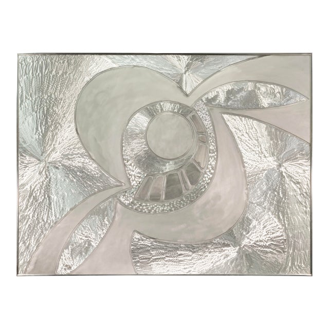 Greg Clark – Silver Swirls, Mid-Century Modern Wall Sculpture Mixed-Metal Art For Sale
