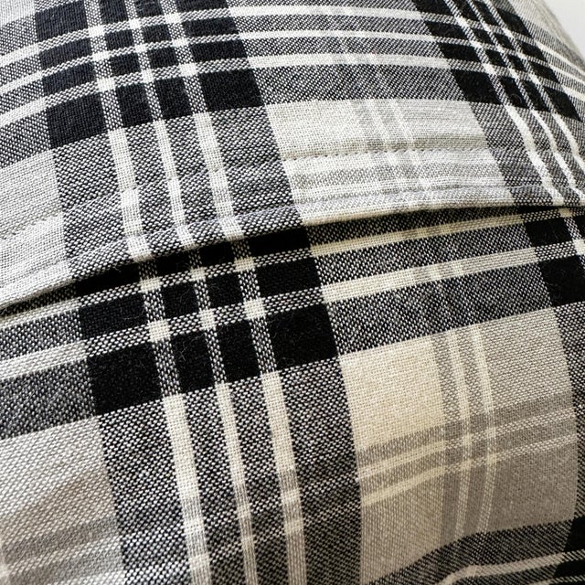 Idaho Ski Vintage Pennant on New Woven Plaid Throw Pillow For Sale - Image 4 of 4