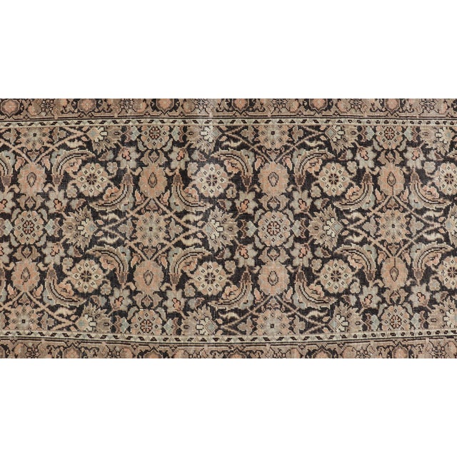 Antique Persian Tabriz Runner With Ornate Floral Design in Earthy Tones For Sale - Image 10 of 12