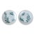 Antique Italian Botanical Plates | s.c.r. Linneo Green Transferware Set (20cm) For Sale