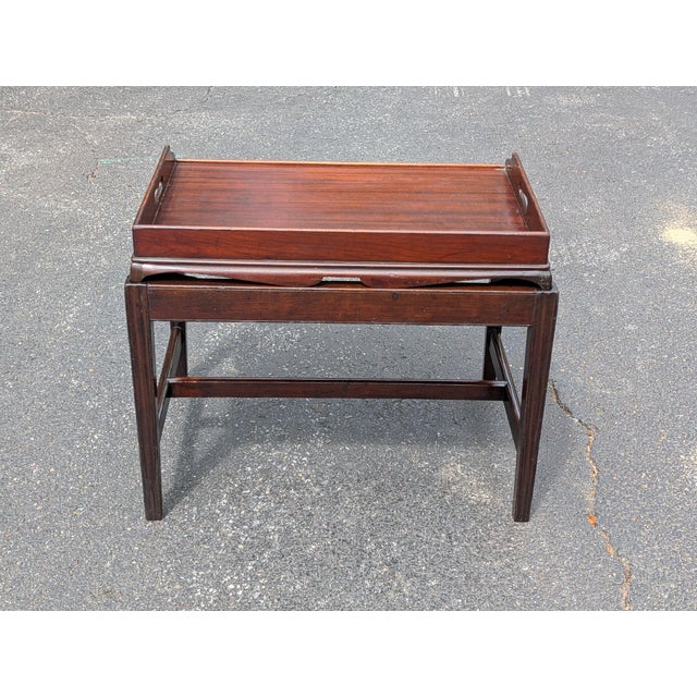English Late 19th Century English Mahogany Butler’s Tray Top Table For Sale - Image 3 of 12