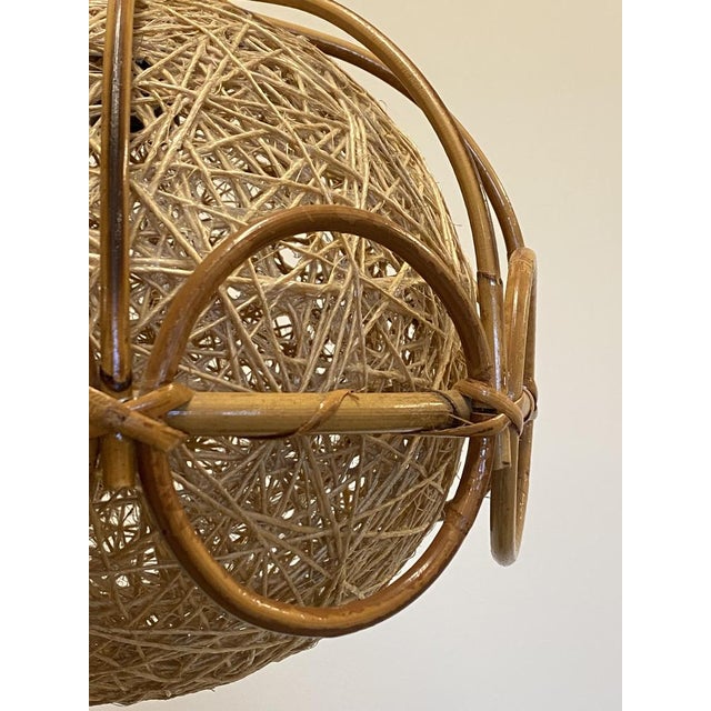 Bamboo and Rope Ceiling Light, 1970s For Sale - Image 16 of 18