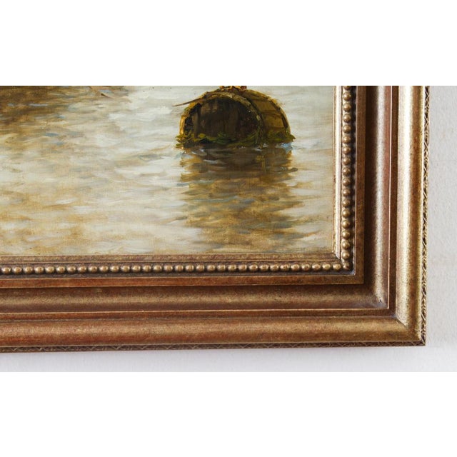 Edward Henry Eugene Fletcher, Riverscape, 19th-Century, Oil on Canvas, Framed For Sale - Image 5 of 8