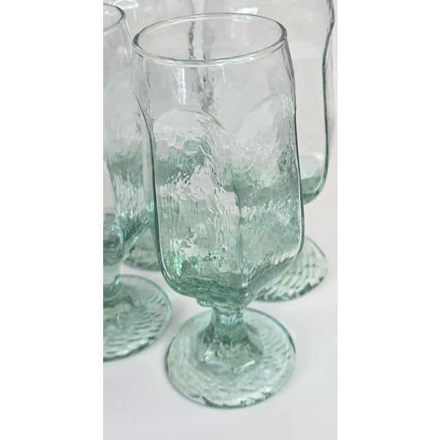 Farmhouse Late 20th Century Icy Green Goblets - Set of Four For Sale - Image 3 of 13