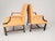 Traditional Pair of Georgian Carved Mahogany Library Armchairs in Peach Leather For Sale - Image 3 of 9