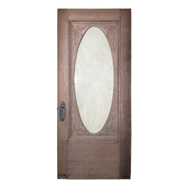 Antique Victorian Beveled Glass Exterior Door For Sale