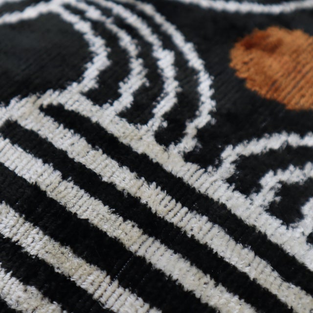 Textile Contemporary Velvet Gold, Black & White Throw Pillow With Down Insert For Sale - Image 7 of 12