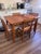 Step back in time with this beautifully crafted & charming 1940's oak dining table with 4 matching chairs. A true...