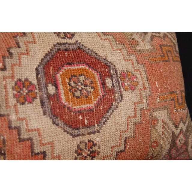 Handwoven Turkish Rug Pillow – Soft Tribal Motifs in Neutral Tones Pillow Case -16'' X 32'' For Sale In Tampa - Image 6 of 13