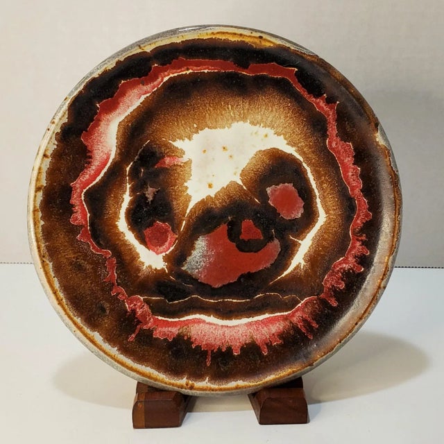 St Louis Studio Pottery Plate With Abstract Pattern For Sale - Image 4 of 7