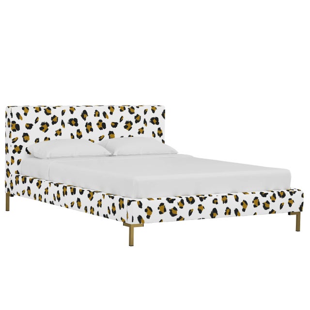 Norah Platform Bed in Ochre Brush Cheetah, Queen For Sale In Chicago - Image 6 of 6