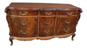 Italian Style Mahogany Carved Serpentine Chest of Drawers