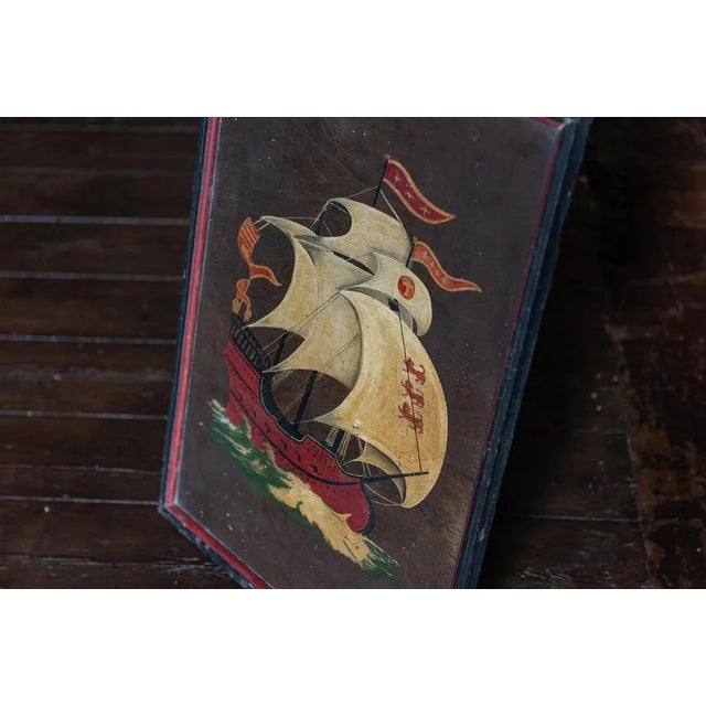 English Artist, Galleon Ship, 1910s, Oil on Board For Sale - Image 3 of 11