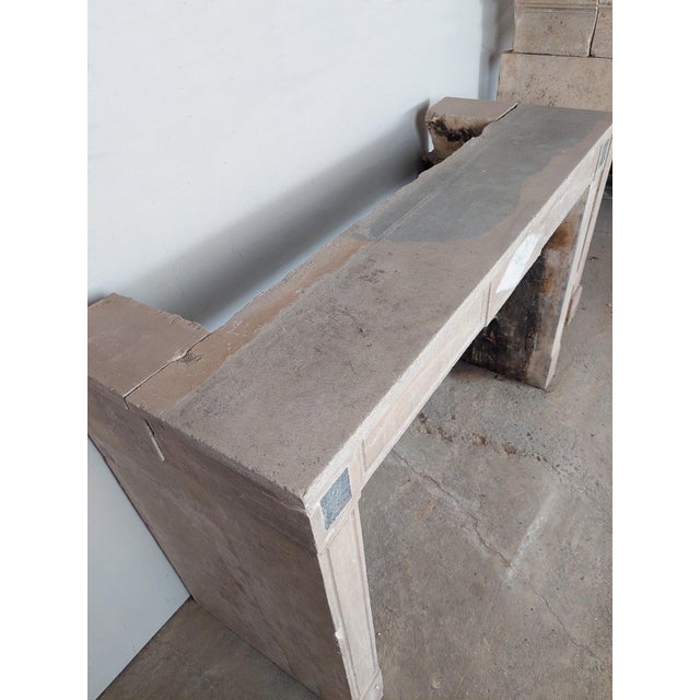 Antique French Burgundian Stone Fireplace with Marble Inlays For Sale - Image 10 of 18