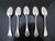 Towle sterling silver teaspoon or 5 O'Clock spoon set of 5 in Old Newbury pattern. Each measures 5 1/4". All are in...