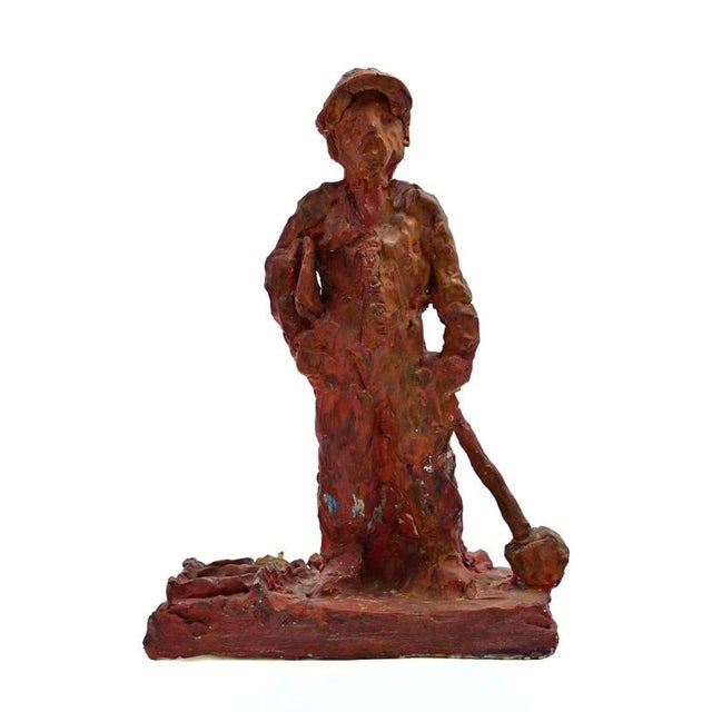 Sirio Pellegrini, Modern Worker Sculpture, 1960s, Terracotta For Sale - Image 6 of 6
