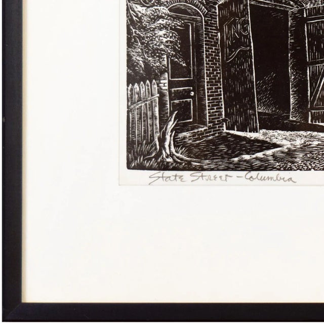 'State Street, Columbia', Woodblock by Charles Frederick Surendorf, 1950s For Sale - Image 4 of 12