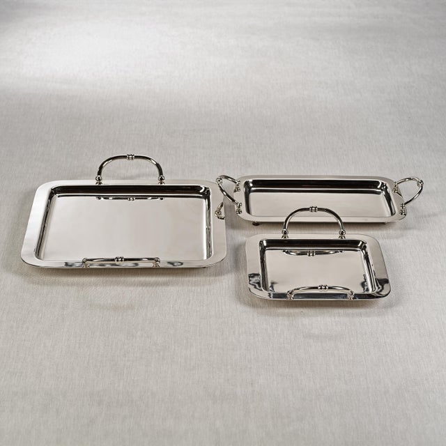 Manetta Steel and Brass Tray- Polished Nickel, 24" x 15" x 2"