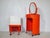 Original "Silvi" vanity table by Studio Kastilia for Fanini Fain S.P.A. from the 1970s, with matching chair. Round, space-...