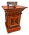 Antique Painted Wood Pedestal Stand With Geometric Motif For Sale