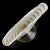 Mid-Century Modern Vintage Murano White Gold Flecks Aventurine Ribbons Italian Art Glass Fan Shaped Flower Vase For Sale - Image 3 of 5