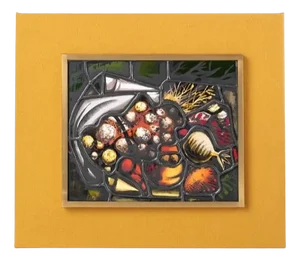 Picture Frame in Brass and Colored Glass by Max Ingrand for Fontana Arte