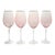 Set of 4 Contemporary Rose Pink Gold Rim Wine, Water or All Purpose Glasses For Sale