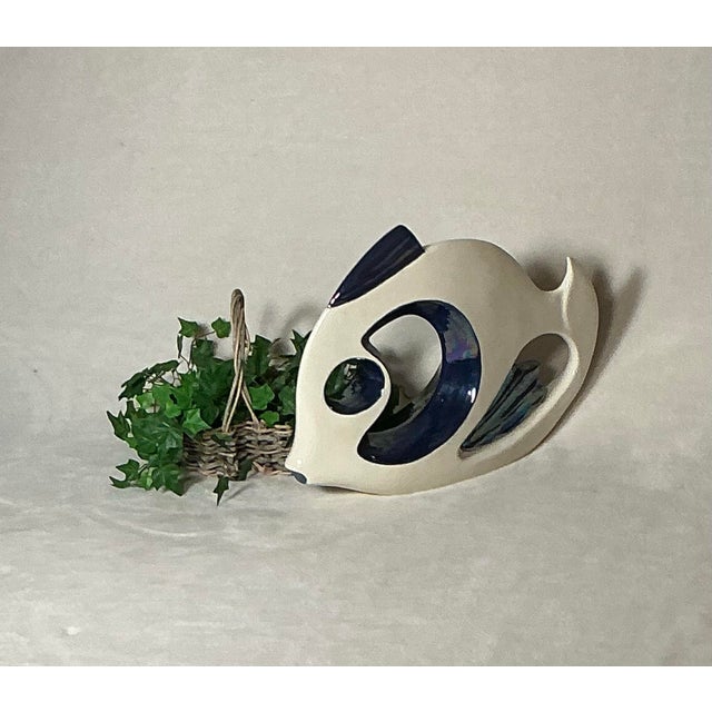Vintage Mid-Century Design Large Ceramic Fish Figurine For Sale - Image 10 of 12