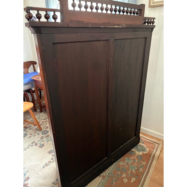 American 19th Century American Renaissance Revival Carved Oak Display Cabinet & Bookcase For Sale - Image 3 of 6