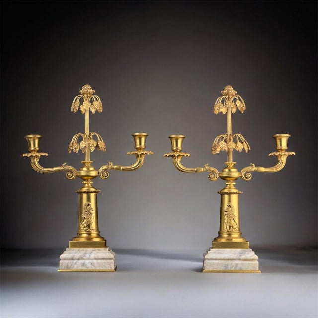 Antique French Gilt Bronze Candelabras with Marble Bases, 1890s, Set of 2 For Sale - Image 13 of 13