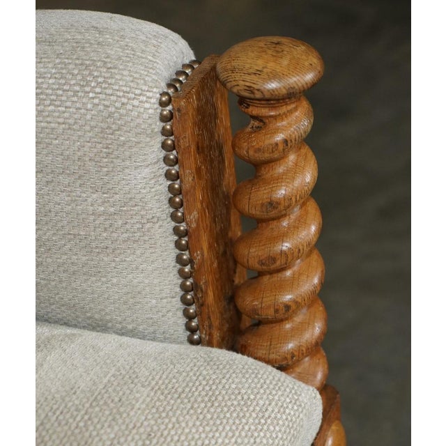Antique Scottish Victorian Barley Twist Library Lounge Chair For Sale - Image 11 of 18