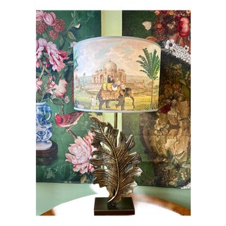 Large Handcrafted Metal Leaf Lamp by The Metal Wave For Sale