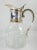 Vintage Pressed Glass and Silverplate Pitcher Decanter For Sale - Image 4 of 8