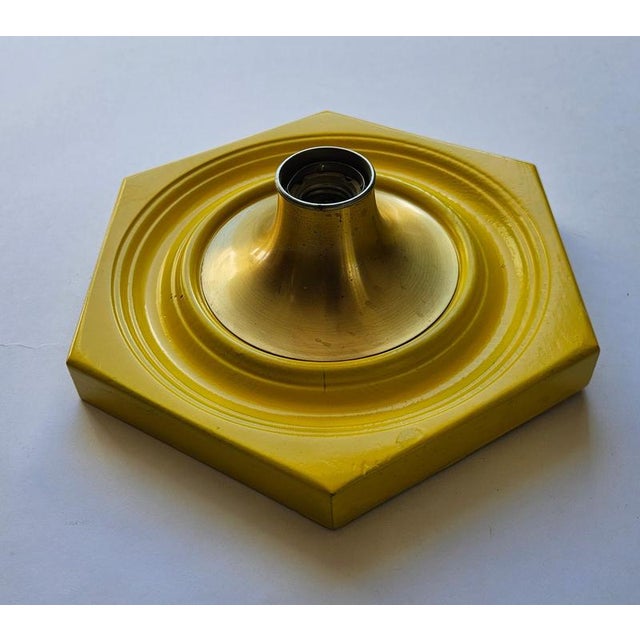 Mid-Century Yellow Ceiling Lamp, Italy, 1970s For Sale - Image 6 of 15