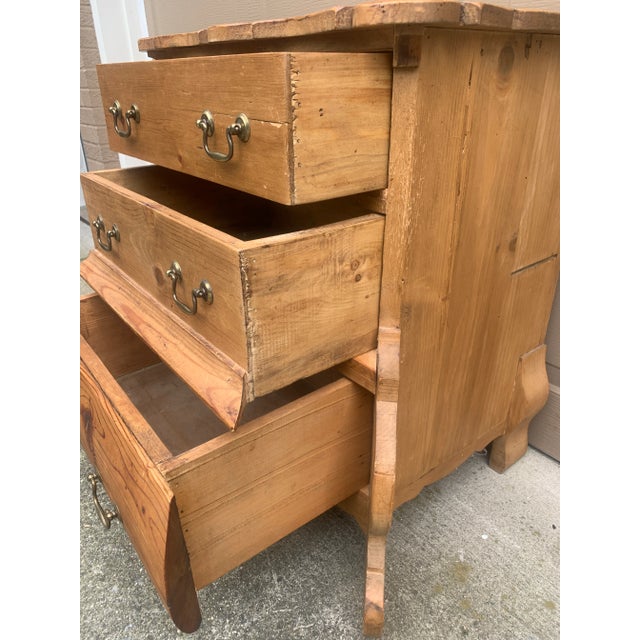 Antique Scandinavian Pine Bombay Chest With Sculptural Silhouette For Sale - Image 10 of 14